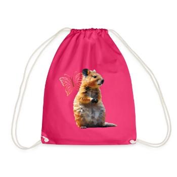 Quokka - Drawstring Bag - fuchsia - Front