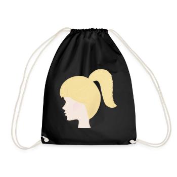 Poupée jouet à queue de cheval blonde - Sac de sport léger - noir - Devant