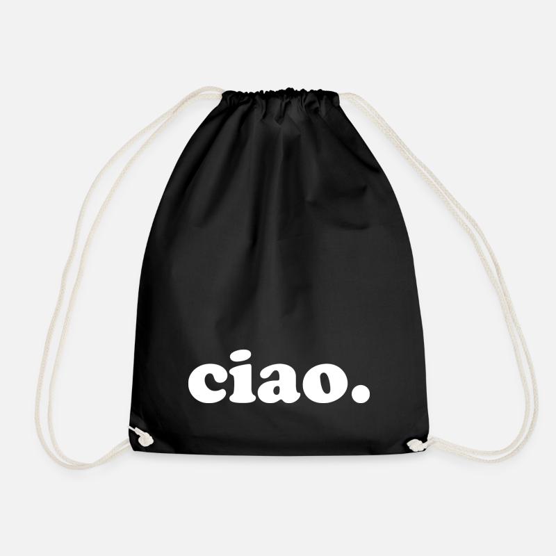 Ciao - Hallo Italienisch - Turnbeutel - Schwarz