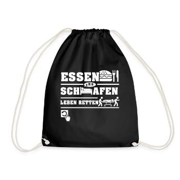 Rettungsdienst Shirt-Jeden Tag - Turnbeutel - Schwarz - Vorne