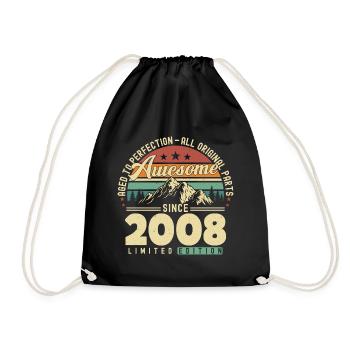 Great since 2008 - Drawstring Bag - black - Front