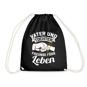 Father and daughter - friends for life - Drawstring Bag - black - Front