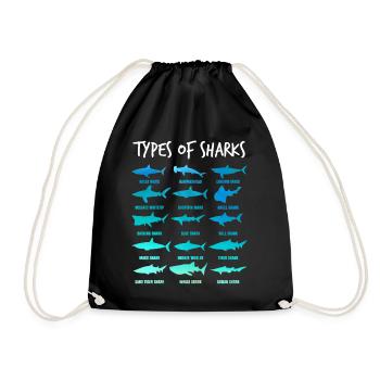 Types de requins - requin mer sous-marine - Sac de sport léger - noir - Devant