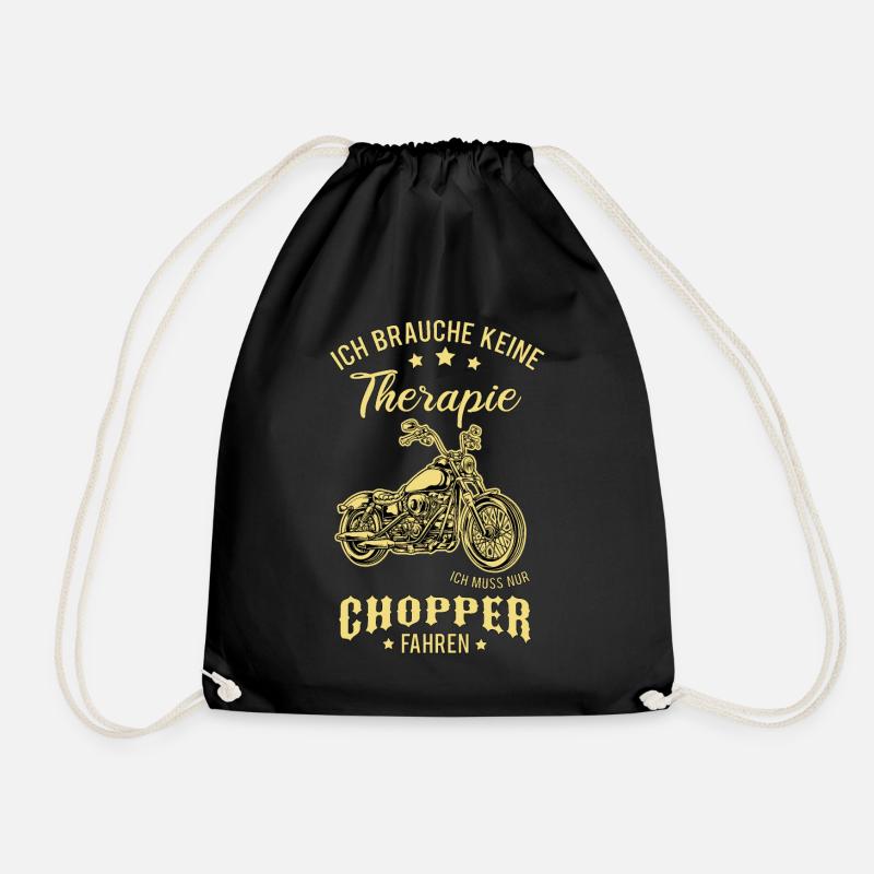 Motorrad Chopper - Turnbeutel - Schwarz