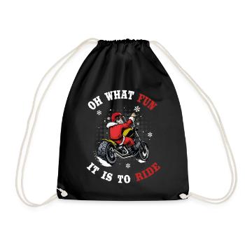 Santa Motorrad Chopper - Turnbeutel - Schwarz - Vorne