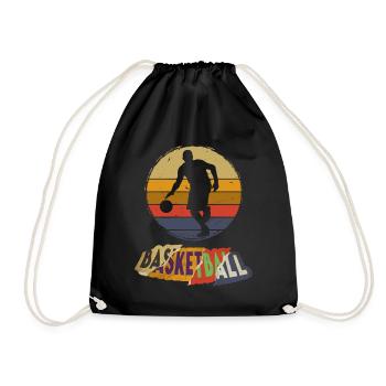 Basketball Basketballspieler Spieler Vintage Retro - Turnbeutel - Schwarz - Vorne
