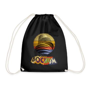 Bochum Deutschland Stadt Skyline Vintage Retro - Turnbeutel - Schwarz - Vorne