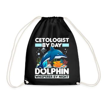 Meeresbiologie Delfin | Meeresbiologe Geschenkidee - Turnbeutel - Schwarz - Vorne
