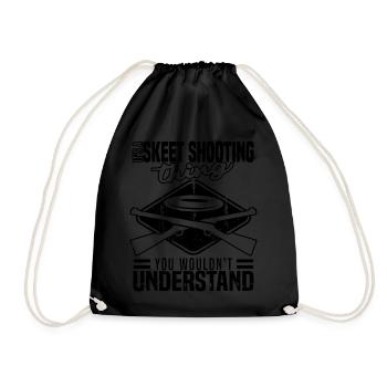 Skeet Schießen | Wurfscheibenschießen Geschenkidee - Turnbeutel - Schwarz - Vorne