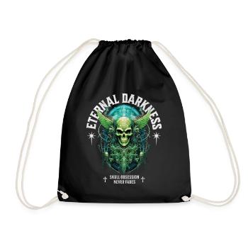 Crâne Crâne Squelette Sombre Sombre - Sac de sport léger - noir - Devant