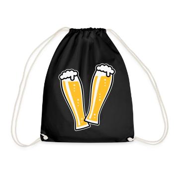 2 verres à bière de blé toast (bière de blé / 3C) - Sac de sport léger - noir - Devant