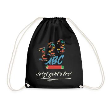 Einschulung Jetzt geht’s los! Schulkind Design - Turnbeutel - Schwarz - Vorne
