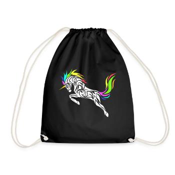 LICORNE STYLISÉE - Sac de sport léger - noir - Devant