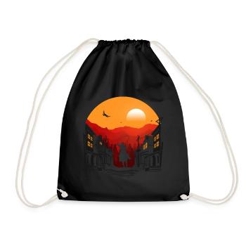 Sunset of The Cowboy Town - Drawstring Bag - black - Front