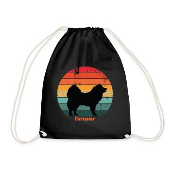 Retro Eurasier - Drawstring Bag - black - Front