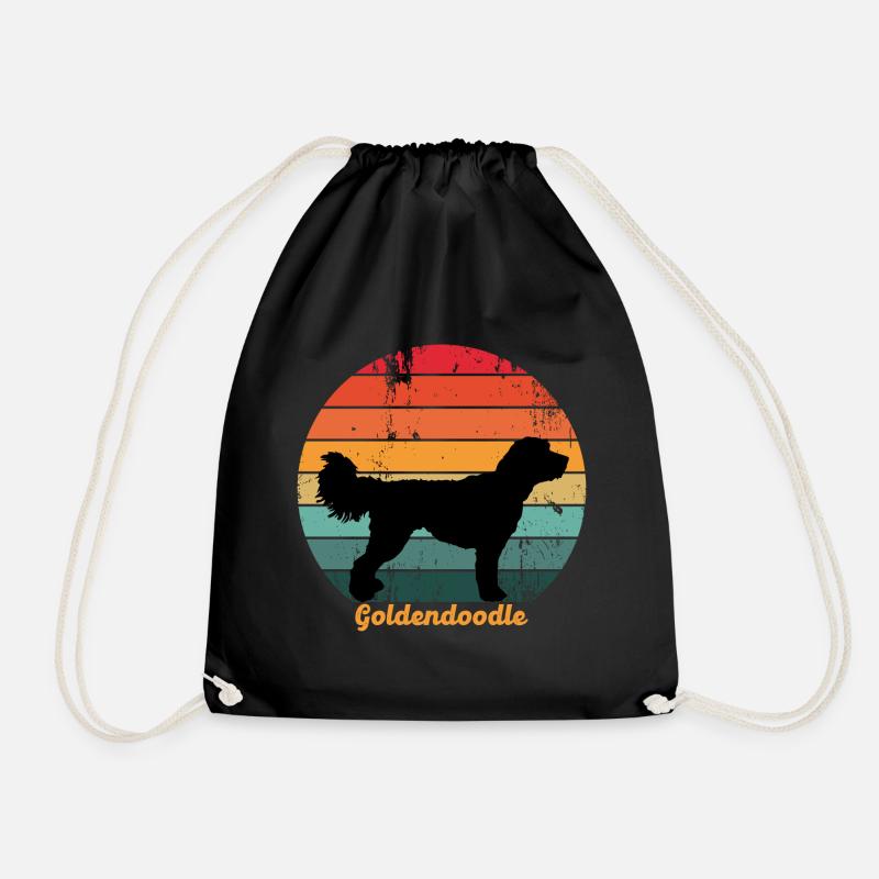 Retro Goldendoodle - Turnbeutel - Schwarz