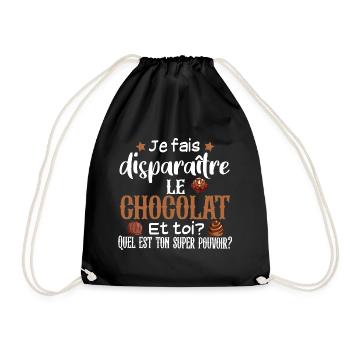Chocolat Choco Cadeau Humour Noël Gourmand - Sac de sport léger - noir - Devant