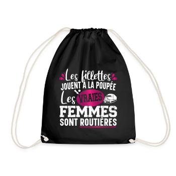 Routière Chauffeur Livreuse Métier Camion Cadeau - Sac de sport léger - noir - Devant