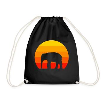 Afrique Safari Amoureux des Animaux Cadeau Rétro Éléphant - Sac de sport léger - noir - Devant