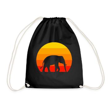 Amoureux des animaux Afrique Animal Cadeau Rétro Éléphant - Sac de sport léger - noir - Devant