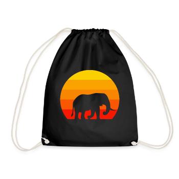Amoureux des animaux Afrique Safari Animal Rétro Éléphant - Sac de sport léger - noir - Devant
