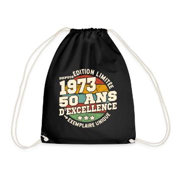 cadeau d'anniversaire 1973 - 50 ans d'excellence - Sac de sport léger - noir - Devant