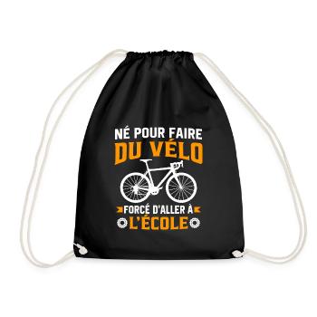 Né pour faire du vélo mais forcé d'aller à l'école - Sac de sport léger - noir - Devant