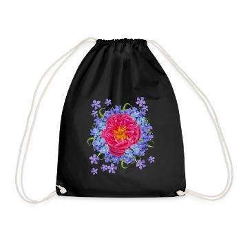 Tente à bière Myosotis Red Blue Blossoms - Sac de sport léger - noir - Devant
