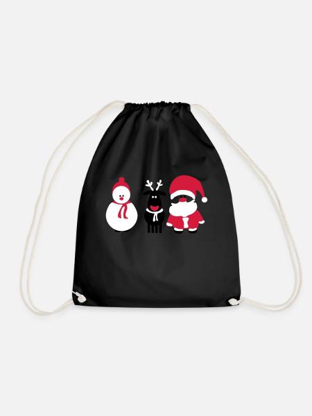 christmas crew 3 - Drawstring Bag - black