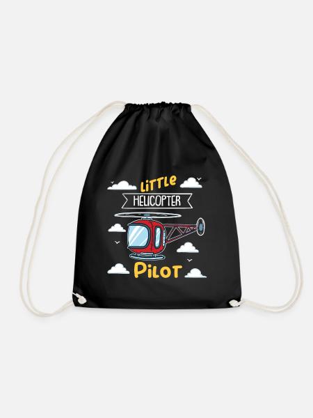Little helicopter pilot | Small helicopter - Drawstring Bag - black