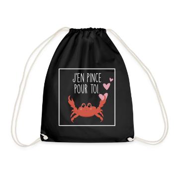 J’en pince pour toi déclaration d’amour - Sac de sport léger - noir - Devant