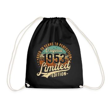 70th birthday 70 years born in 1953 - Drawstring Bag - black - Front