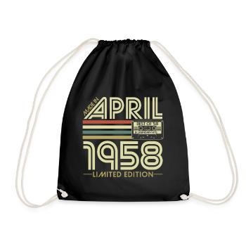 Avril 1958 Naissance Anniversaire Vintage Rétro - Sac de sport léger - noir - Devant