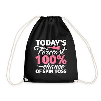 today's forecast 100 chance of spin toss Design - Drawstring Bag - black - Front