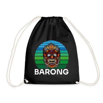 Barong Bali Tiermaskentanz Mythischer Löwe - Turnbeutel - Schwarz - Vorne