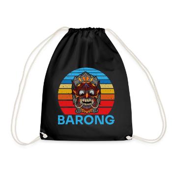 Barong Bali Tiermaskentanz Mythischer Löwe - Turnbeutel - Schwarz - Vorne