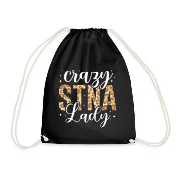 Crazy STNA lady - Drawstring Bag - black - Front