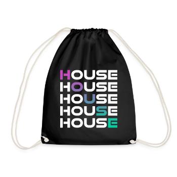 House Musik - Turnbeutel - Schwarz - Vorne