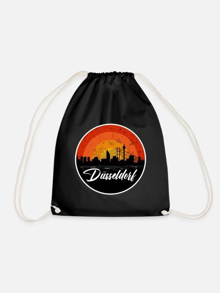 Dusseldorf Skyline II - Drawstring Bag - black