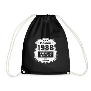 HERGESTELLT 1988 - Turnbeutel - Schwarz - Vorne
