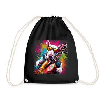 Cool Bassiste anglais Bull Terrier - Sac de sport léger - noir - Devant