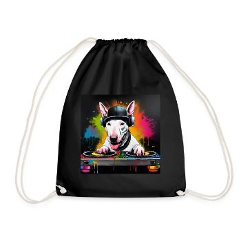 Platines de mixage anglais Bull Terrier DJ - Sac de sport léger - noir - Devant