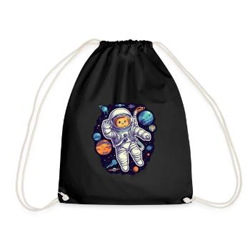 Astronaute de l’espace Cat - Sac de sport léger - noir - Devant