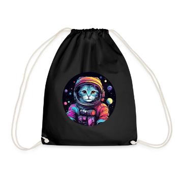 Astronaute de l’espace Cat - Sac de sport léger - noir - Devant