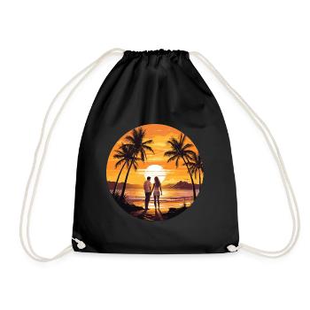 Beach Sunset - Drawstring Bag - black - Front