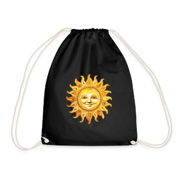 Sonne Lächelnd - Verspielte Ausstrahlung - Turnbeutel - Schwarz - Vorne