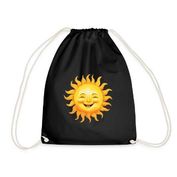 Sonne Lächelnd - Freudiger Sonnenschein - Turnbeutel - Schwarz - Vorne