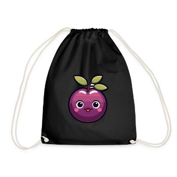 Kawaii Plum Sweet Plum - Drawstring Bag - black - Front