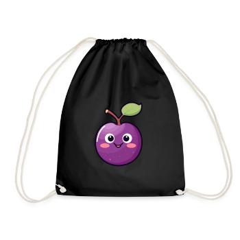 Kawaii Plum Sweet Plum - Drawstring Bag - black - Front