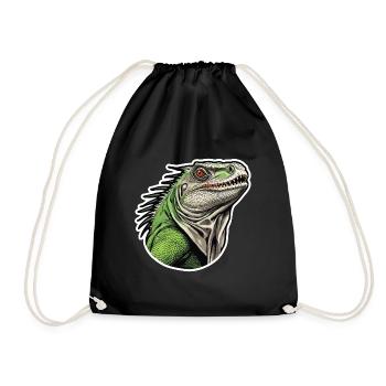 Iguana - Enchanted Wilderness - Drawstring Bag - black - Front